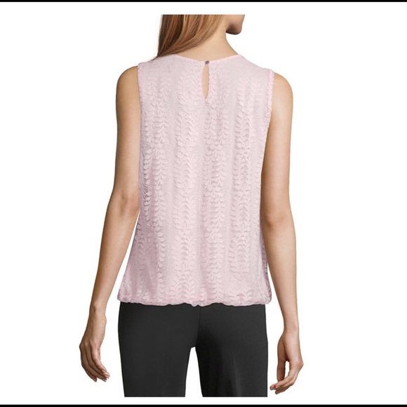 🌷One Left! Liz Claiborne Lace Sleeveless Bubble Blouse - Picture 3 of 3